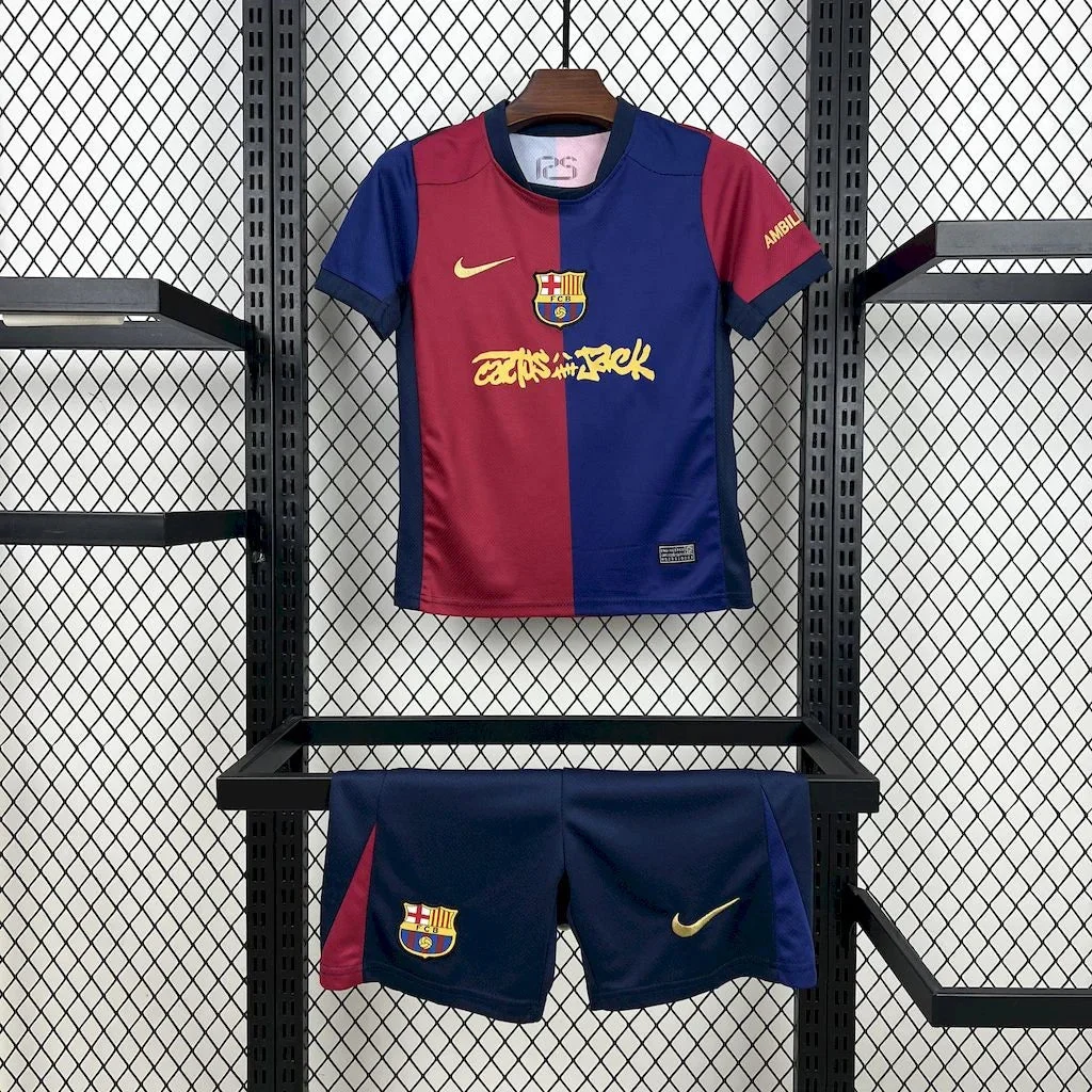 Kit Enfant Barcelone Domicile Travis Scott 2024/2025