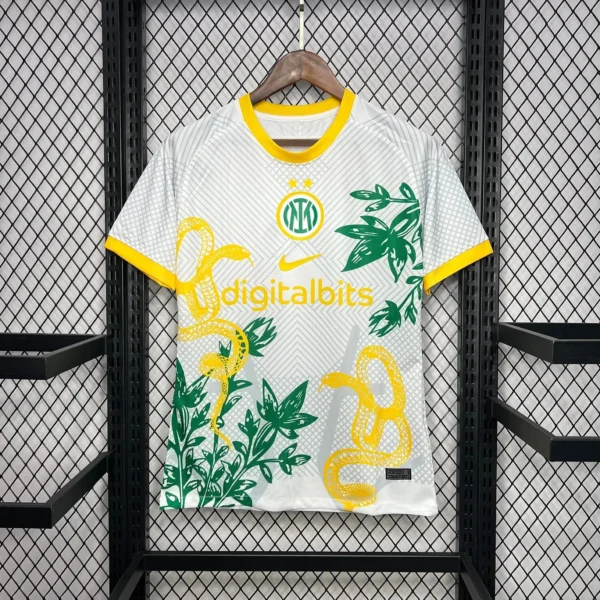 Maillot Inter Milan Concept 2024/2025 – Blanc Serpents Jaune et Vert